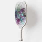 Kleurrijke Abstracte bloem Moderne fractale kunst Pickleball Paddle (Links)