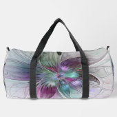 Kleurrijke Abstracte bloem Moderne fractale kunst Plunjezak (Achterkant)