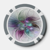 Kleurrijke Abstracte bloem Moderne fractale kunst Poker Chips (Achterkant)