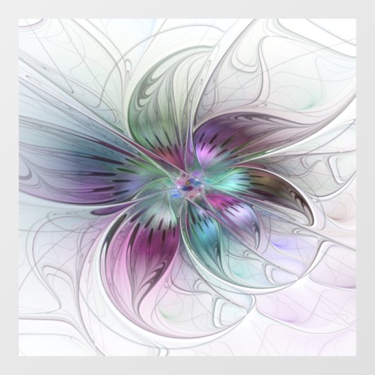 Kleurrijke Abstracte bloem Moderne fractale kunst Raamsticker (Vel)