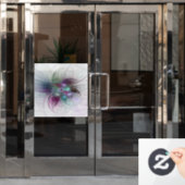 Kleurrijke Abstracte bloem Moderne fractale kunst Raamsticker (Kantoordeur)