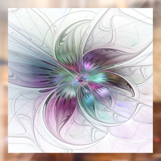 Kleurrijke Abstracte bloem Moderne fractale kunst Raamsticker (Vel 2)