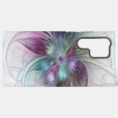 Kleurrijke Abstracte bloem Moderne fractale kunst Samsung Galaxy Hoesje (Achterkant horizontaal)