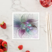 Kleurrijke Abstracte bloem Moderne fractale kunst Servet (Insitu)