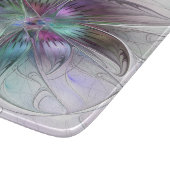 Kleurrijke Abstracte bloem Moderne fractale kunst Snijplank (Hoek)