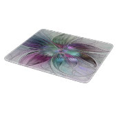 Kleurrijke Abstracte bloem Moderne fractale kunst Snijplank (Hoek)