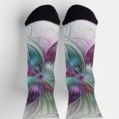 Kleurrijke Abstracte bloem Moderne fractale kunst Sokken (Top)