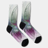 Kleurrijke Abstracte bloem Moderne fractale kunst Sokken (Rechts)