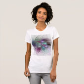 Kleurrijke Abstracte bloem Moderne fractale kunst T-shirt (Voorkant volledig)