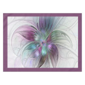 Kleurrijke Abstracte bloem Moderne fractale kunst Tafelkleed (Voorkant (Horizontaal))