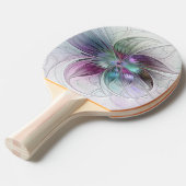 Kleurrijke Abstracte bloem Moderne fractale kunst Tafeltennisbatje (Voorkant Gekanteld)