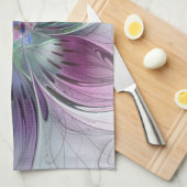 Kleurrijke Abstracte bloem Moderne fractale kunst Theedoek (Quarter Fold)