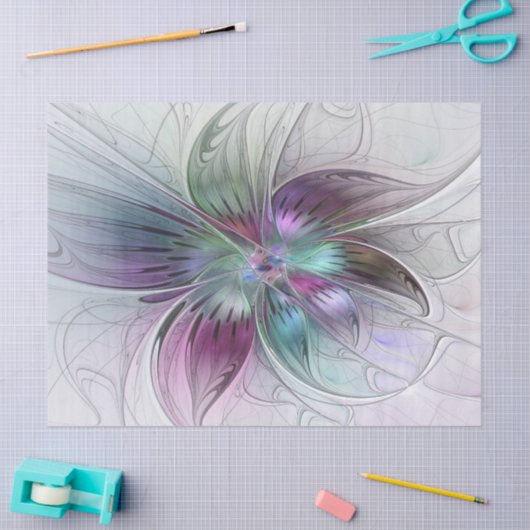 Kleurrijke Abstracte bloem Moderne fractale kunst Tissuepapier (Craft)