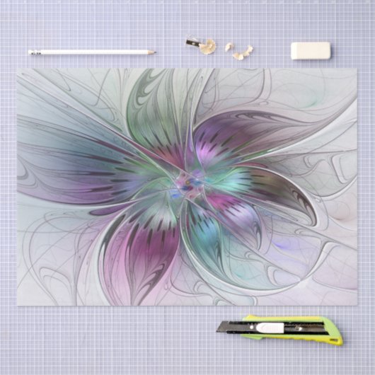 Kleurrijke Abstracte bloem Moderne fractale kunst Tissuepapier (Craft)