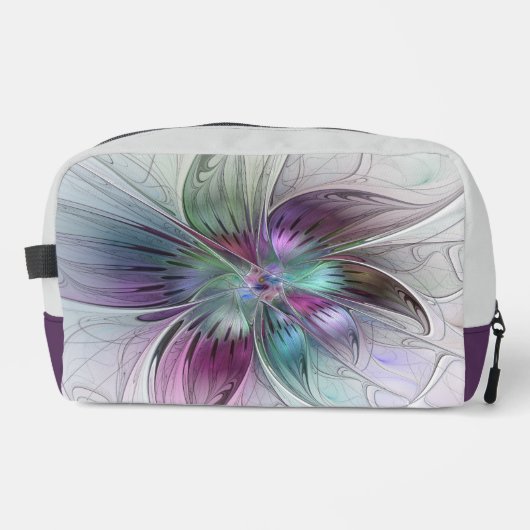 Kleurrijke Abstracte bloem Moderne fractale kunst Toilettasje (Voorkant)