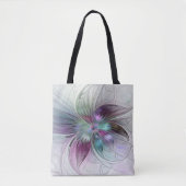 Kleurrijke Abstracte bloem Moderne fractale kunst Tote Bag (Voorkant)