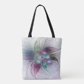 Kleurrijke Abstracte bloem Moderne fractale kunst Tote Bag (Achterkant)
