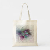 Kleurrijke Abstracte bloem Moderne fractale kunst Tote Bag (Achterkant)