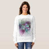 Kleurrijke Abstracte bloem Moderne fractale kunst Trui (Voorkant volledig)