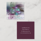 Kleurrijke Abstracte bloem Moderne fractale kunst Vierkante Visitekaartje (Voorkant / Achterkant)