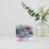 Kleurrijke Abstracte bloem Moderne fractale kunst Vierkante Visitekaartje (Staand voorkant)