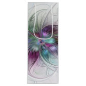 Kleurrijke Abstracte bloem Moderne fractale kunst Wijn Cadeautas (Voorkant)