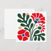 Kleurrijke Abstracte Bloem Platte Kaart met Klapro (Voorkant / Achterkant)
