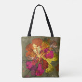 Kleurrijke Abstracte Bloem Tote Bag (Achterkant)