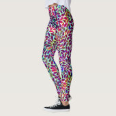 Kleurrijke Abstracte bloemdamast Leggings (Links)