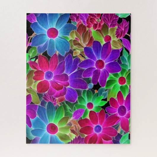 Kleurrijke abstracte bloemen #229 - legpuzzel (Verticaal)