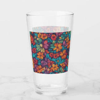 Kleurrijke Abstracte Bloemen #323 Glas