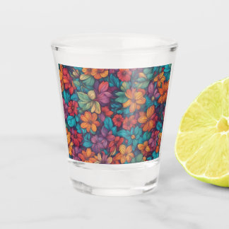 Kleurrijke Abstracte Bloemen #323 Shot Glas