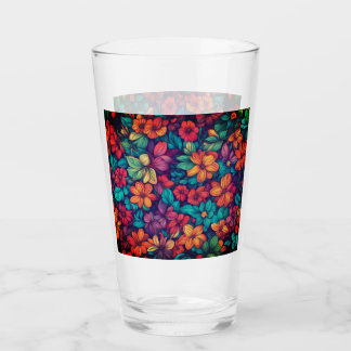 Kleurrijke Abstracte Bloemen #44 Glas