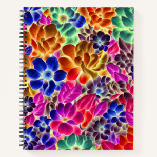Kleurrijke Abstracte Bloemen #887 - Spiraal Notiti Notitieboek
