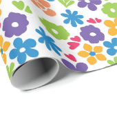 Kleurrijke Abstracte bloemen Cadeaupapier (Rol Hoek)