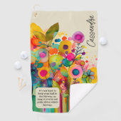 Kleurrijke Abstracte Bloemen Grappig Golfhanddoek (Insitu)