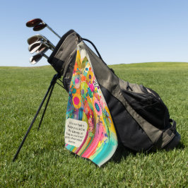 Kleurrijke Abstracte Bloemen Grappig Golfhanddoek