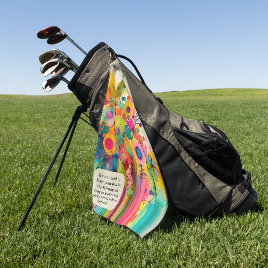 Kleurrijke Abstracte Bloemen Grappig Golfhanddoek (Groen)