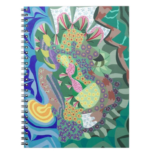 Kleurrijke Abstracte bloemen in een Notitieboek va (Voorkant)