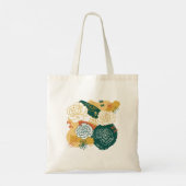 Kleurrijke Abstracte Bloemen Tote Bag (Achterkant)