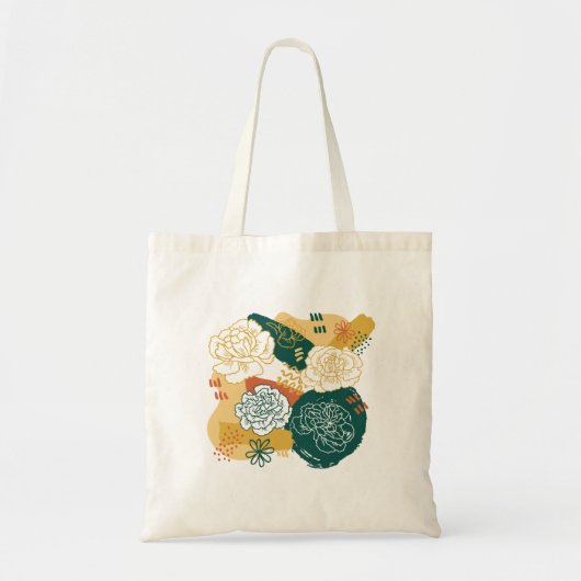 Kleurrijke Abstracte Bloemen Tote Bag (Voorkant)