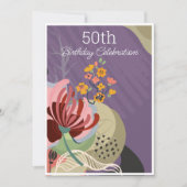 Kleurrijke Abstracte Bloemen Verjaardag Kaart (Voorkant)