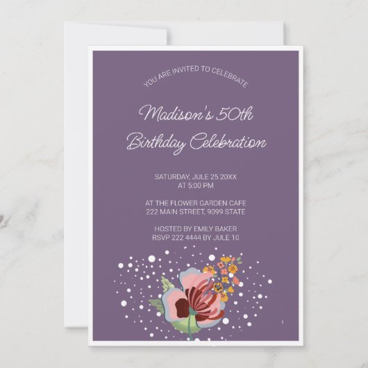 Kleurrijke Abstracte Bloemen Verjaardag Kaart (Achterkant)