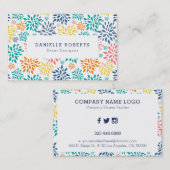 Kleurrijke abstracte bloemen visitekaartje (Voorkant / Achterkant)