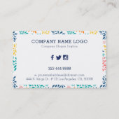 Kleurrijke abstracte bloemen visitekaartje (Achterkant)