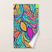 Kleurrijke Abstracte bloemenkunst Bad Handdoek (Handdoek)