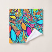 Kleurrijke Abstracte bloemenkunst Bad Handdoek (Wasdoekje)