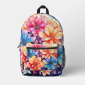 Kleurrijke Abstracte bloemenkunst Bedrukte Rugzak (Voorkant)