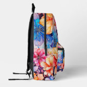 Kleurrijke Abstracte bloemenkunst Bedrukte Rugzak (Links)