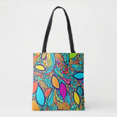 Kleurrijke Abstracte bloemenkunst Tote Bag (Voorkant)